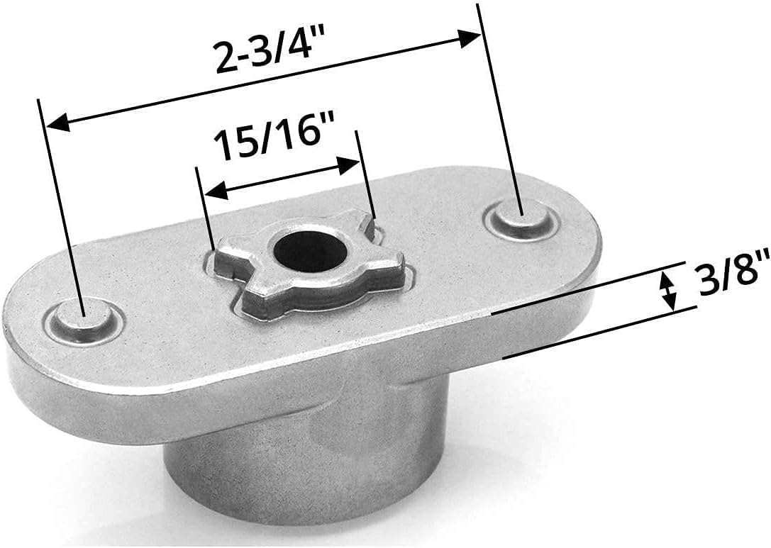 GardenP+ 736-0524B blade bell support provides stable blade alignment.