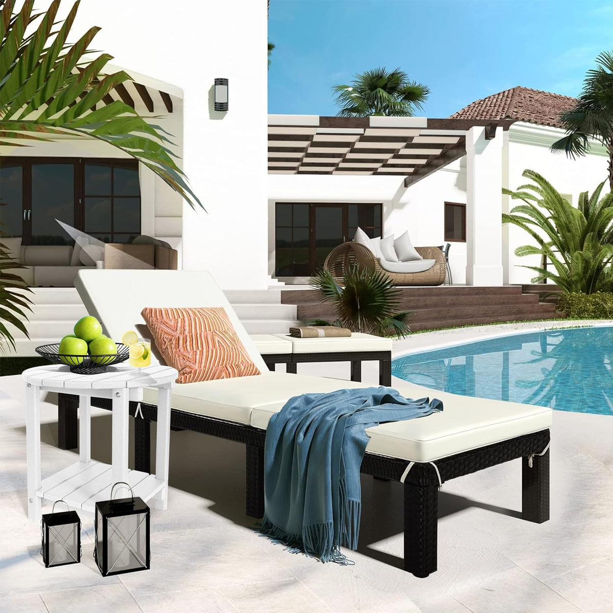 GardenSTAR two-tier storage for books, drinks, and decor