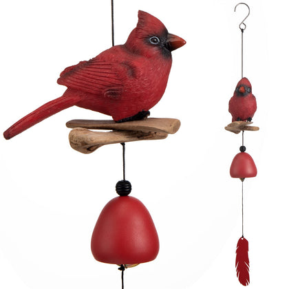 Gardenvy Cardinal Wind Chime full view adds outdoor charm to your garden.