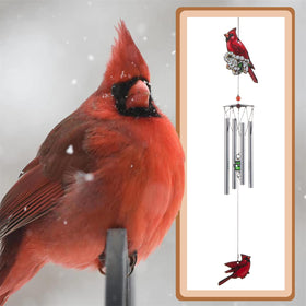 Gardenvy Cardinal Wind Chime hand-painted finish enhances home garden aesthetics.