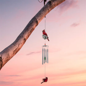 Gardenvy Cardinal Wind Chime window decoration adds charm near a breeze.