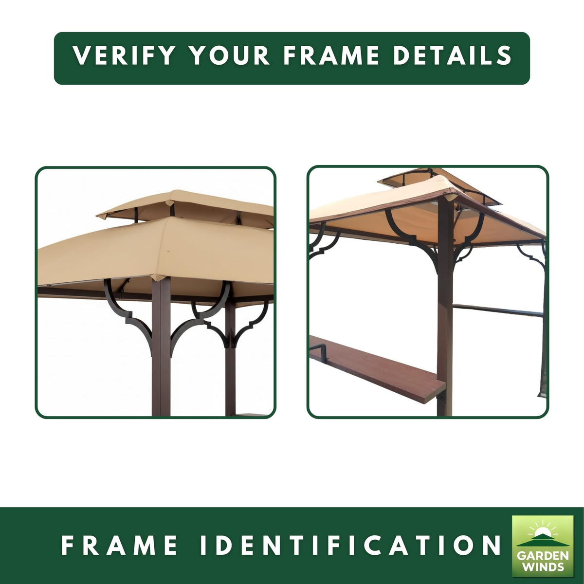 Garden Winds CPAI-84 beige canopy top for outdoor safety