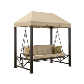 Garden Winds reinforced RipLock 350 beige canopy top for durable outdoor shade