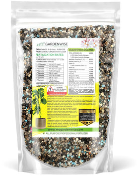 Close-up of Gardenwise 6-6-6 granules showing balanced nutrition.