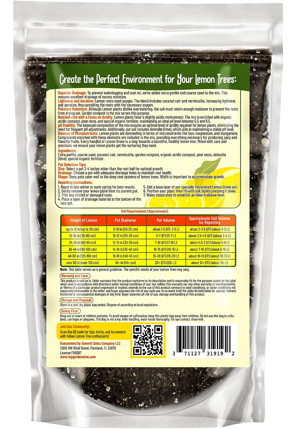 Gardenwise Citrus Potting Mix texture focusing on aeration and moisture retention
