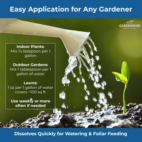 Gardenwise container gardening with ready-to-mix fertilizer for pots.