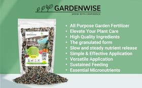 Gardenwise lawn and garden feed in action, promoting lush greenery.