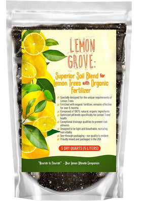 Gardenwise Organic Lemon Tree Soil bag closeup highlighting rich texture for drainage