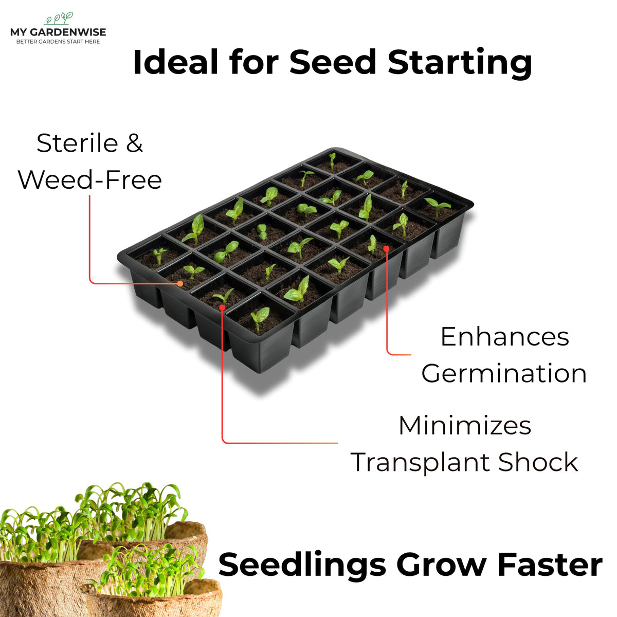 GARDENWISE seed starting moss enhances germination and seed care