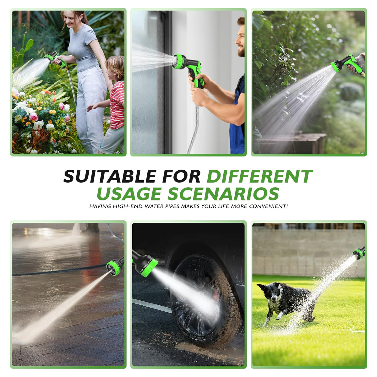 GARDENWORK flexible hose design easily passes through fences and around corners.