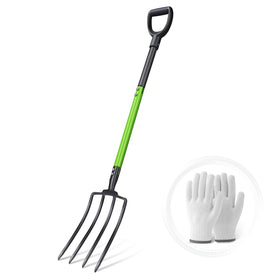 Gardenwork garden fork steel head with four tines for heavy-duty compost and soil