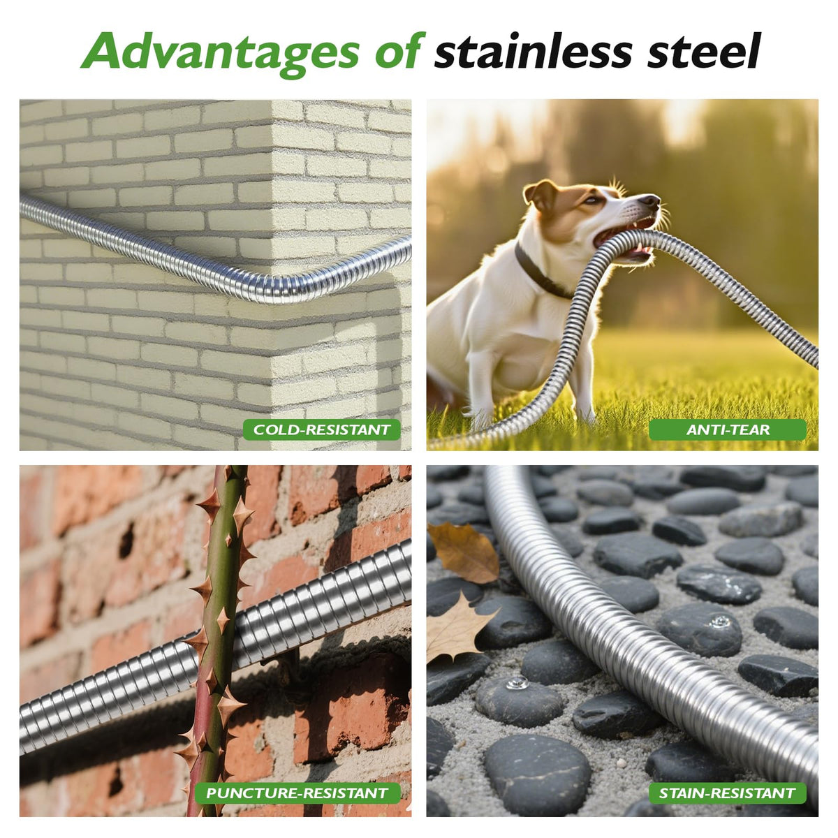 GARDENWORK lightweight hose with storage rope enables easy transport and tidy storage.