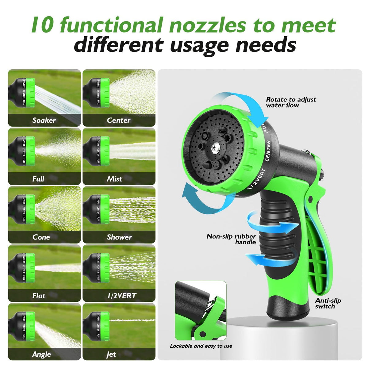 GARDENWORK hose with PVC inner core maintains steady water flow under pressure.