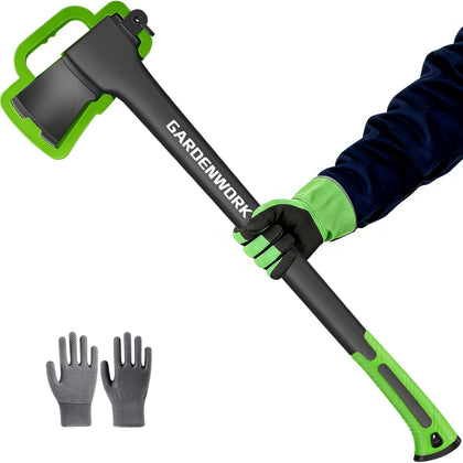 GardenWork 32-inch wood splitting axe ready for outdoor tasks.