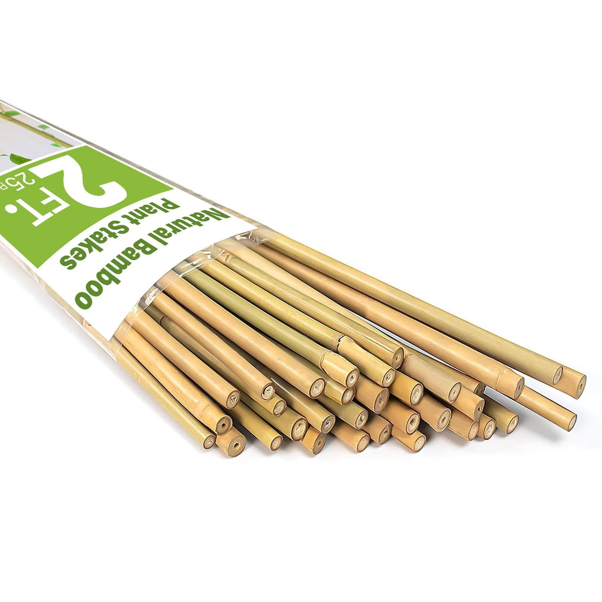 Gardgue bamboo poles 2ft 25-pack provide sturdy plant support.