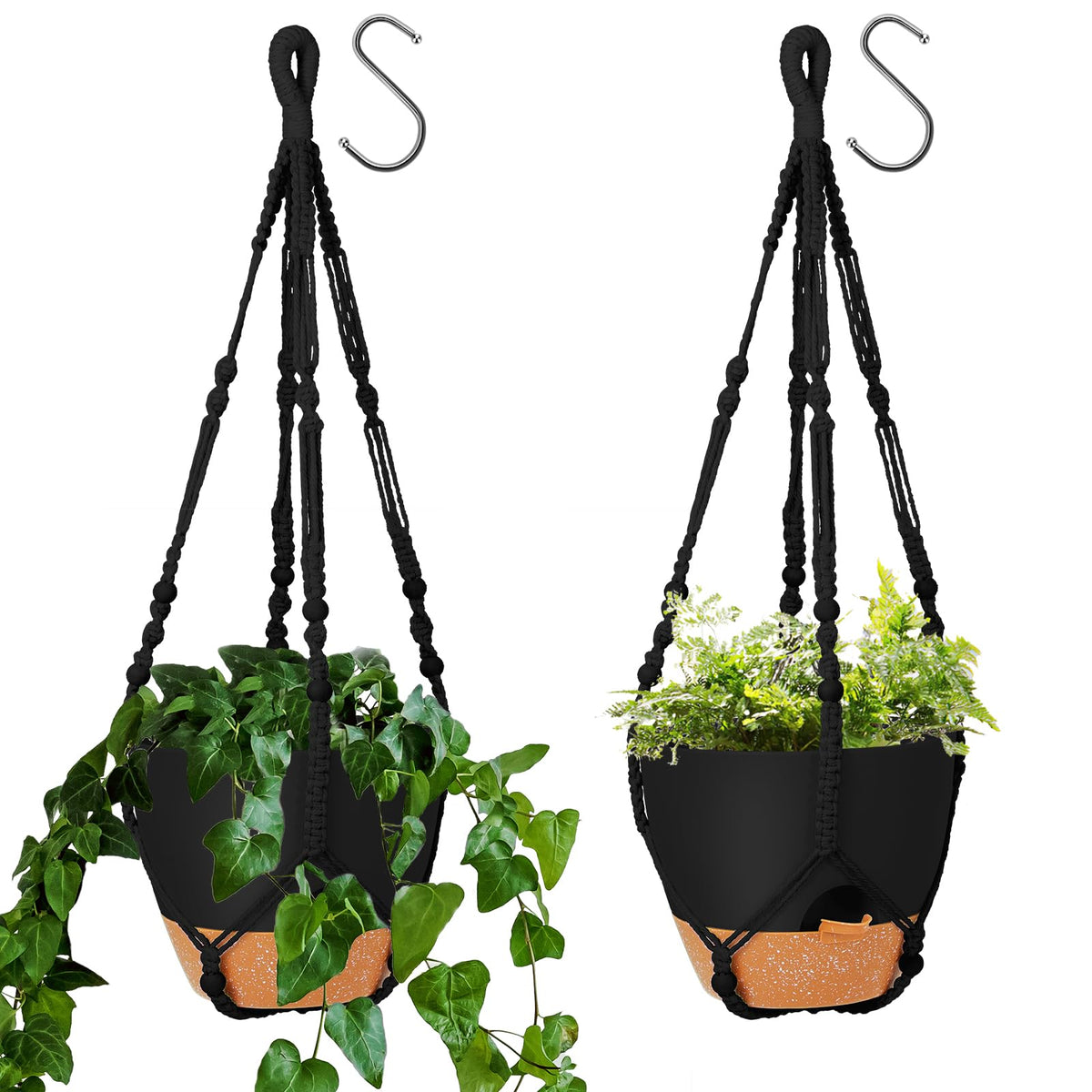 GARDIFE 10-inch hanging planter with macrame hanger for decorative indoor greenery.