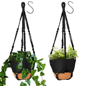 GARDIFE 10-inch hanging planter with macrame hanger for decorative indoor greenery.