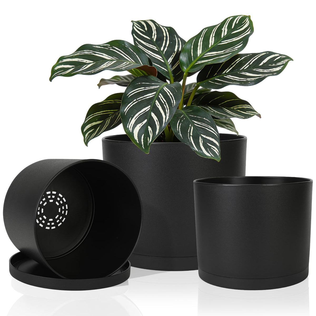 GARDIFE 10-inch modern cylinder planter front view with drainage holes for indoor decor