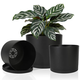 GARDIFE 10-inch modern cylinder planter front view with drainage holes for indoor decor