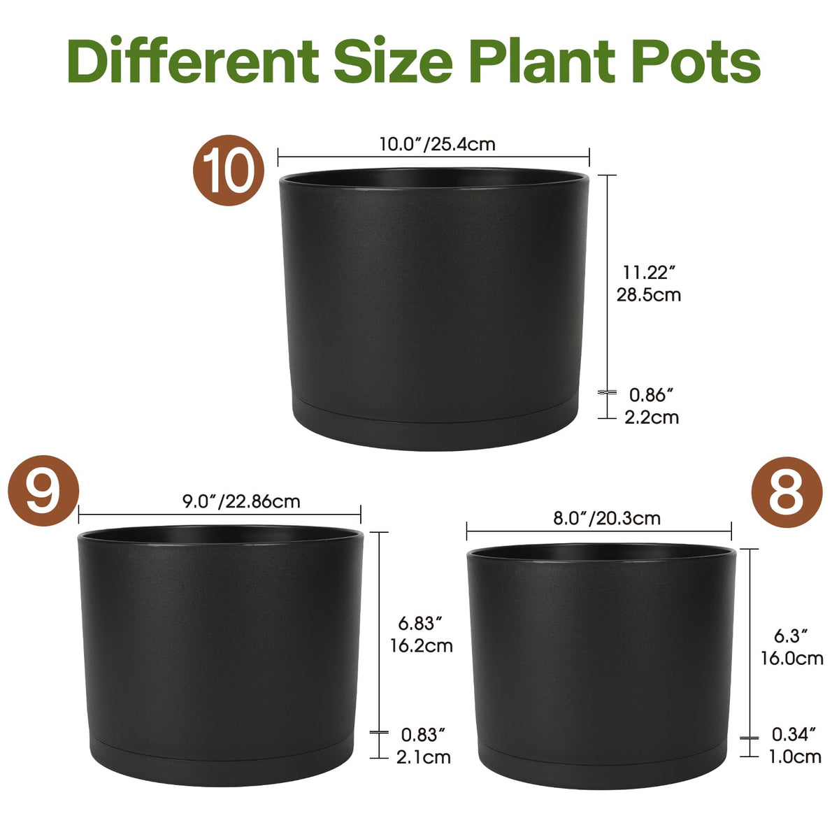 GARDIFE 10-inch planter side view showing clean white finish for contemporary spaces
