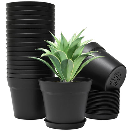 GARDIFE 6-inch black plant pot with drainage holes for healthy root airflow.