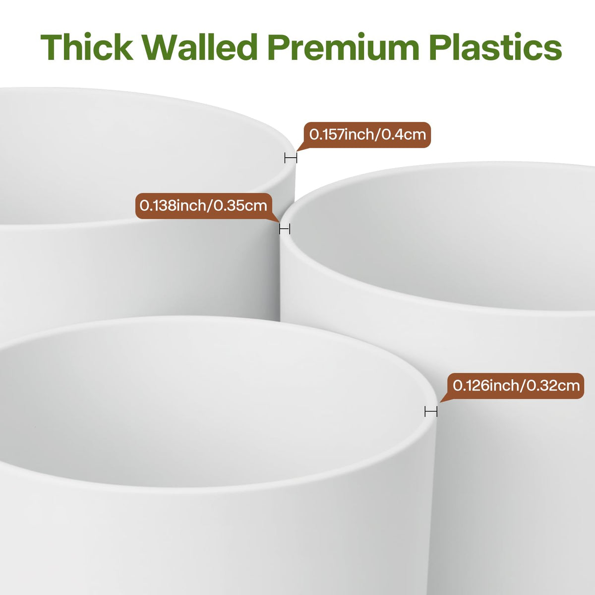GARDIFE 8-inch white cylinder planter for small-space plant styling.