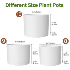 GARDIFE 9-inch white cylinder planter for compact, stylish plant arrangements.