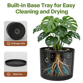 GARDIFE 9-inch outdoor planter on balcony with water drainage