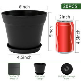 GARDIFE black matte finish 6-inch planter adds modern style for indoor plants.