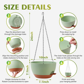 GARDIFE 10-inch self-watering planter keeps plants hydrated while away.