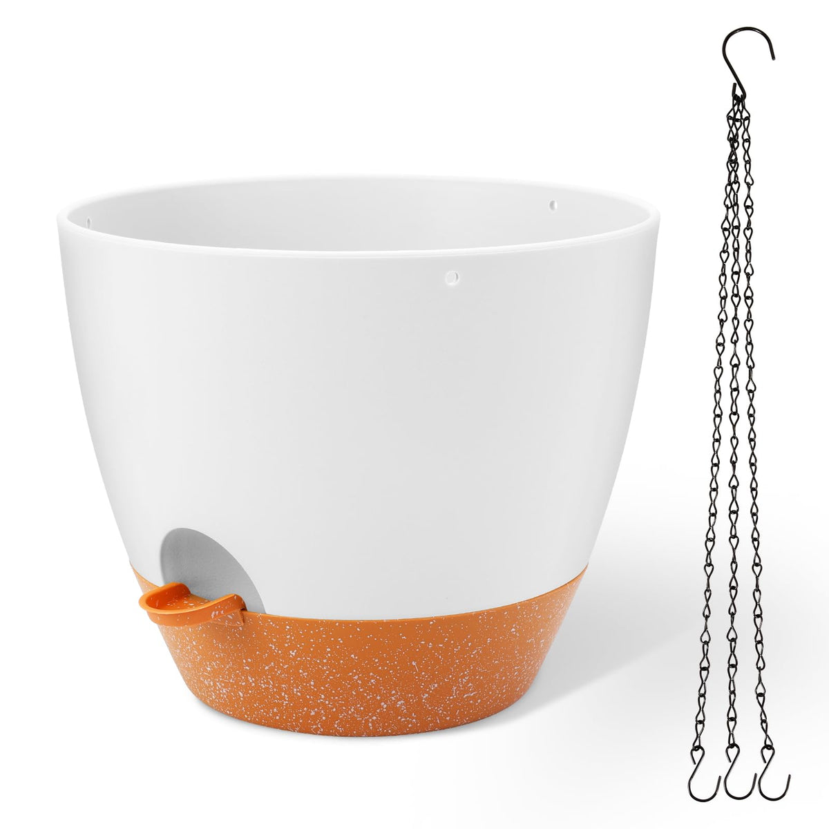 GARDIFE large hanging planter front view with white matte finish for indoor spaces.