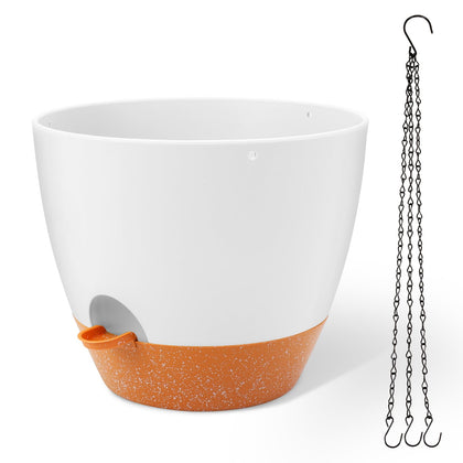GARDIFE large hanging planter front view with white matte finish for indoor spaces.