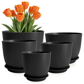 GARDIFE 10-inch plant pot with drainage holes for indoor herbs