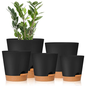 GARDIFE 7-inch self-watering pot in black, for larger plants.