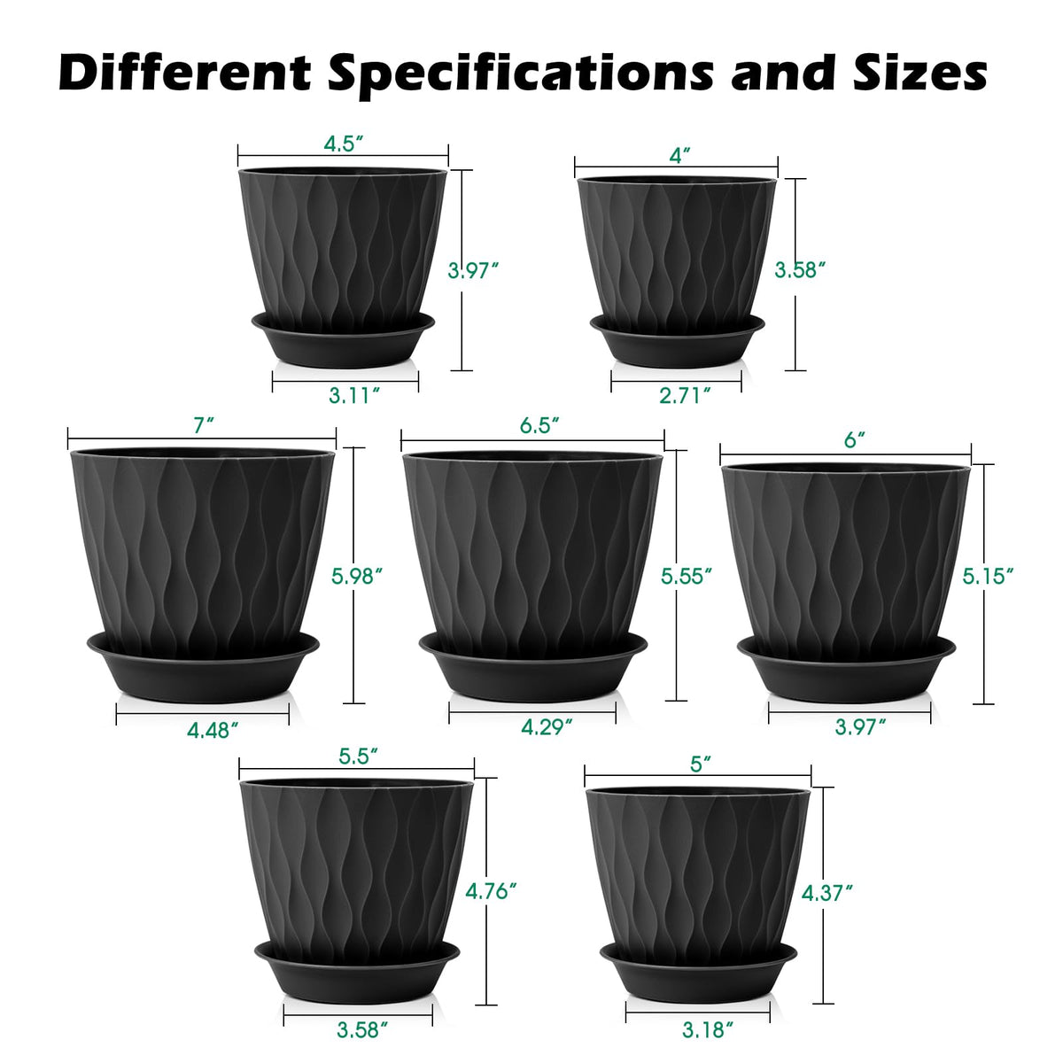 GARDIFE pots with drainage holes and tray ensure tidy watering.