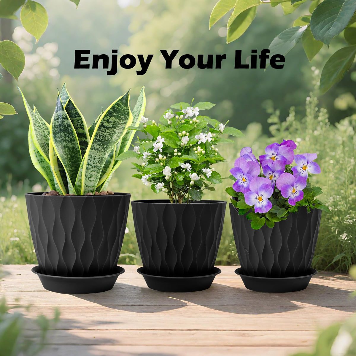 GARDIFE black modern planter design complements home or office decor.