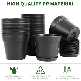 Gardife sturdy plastic planter with thick walls for larger houseplants