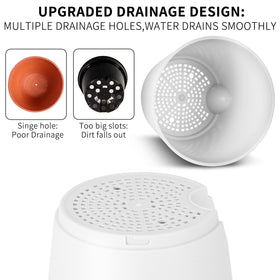 GARDIFE self-watering pot 5-inch white ideal for small plants and desks.