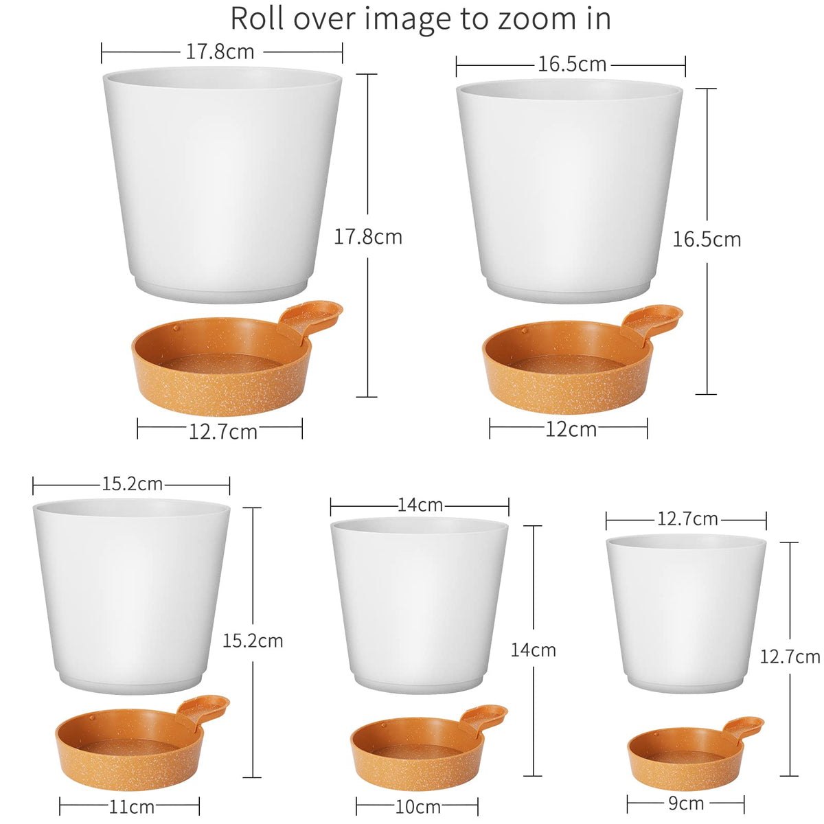 GARDIFE self-watering pot 6-inch white with built-in reservoir for longer intervals.