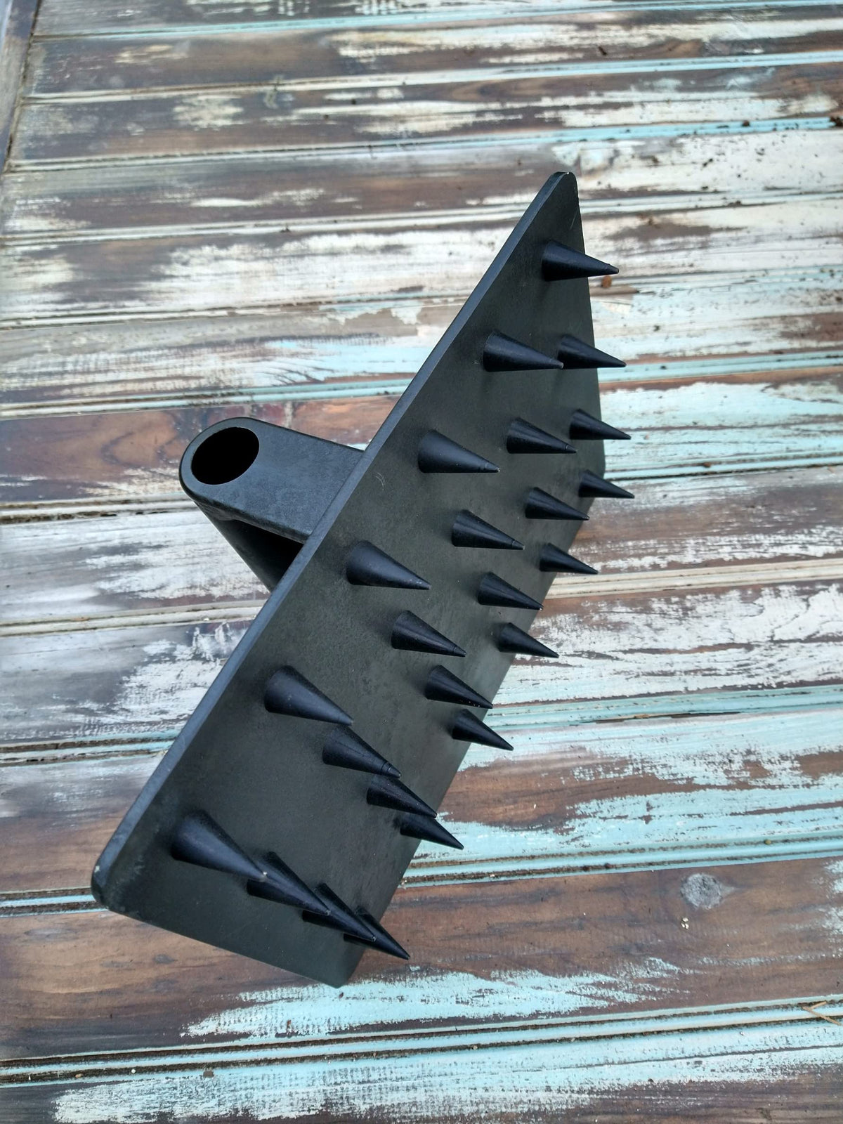 Gardinnovations outdoor direct sow tool supports consistent hole spacing in the garden.