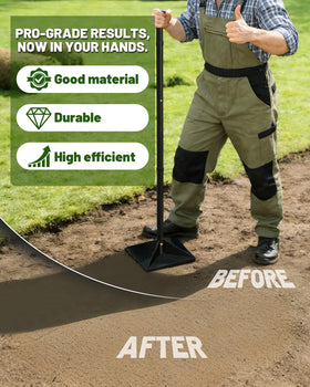Gardmate steel tamper assembly pack shows quick setup for ready projects.