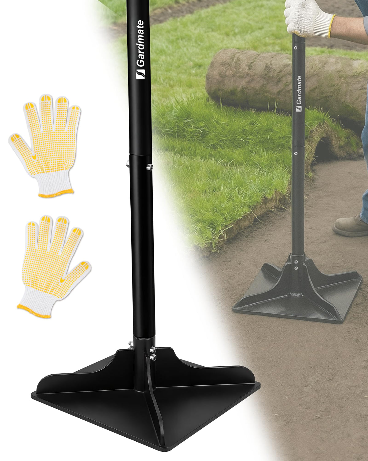Gardmate steel tamper full tool with 10x10 inch face for solid ground compaction.