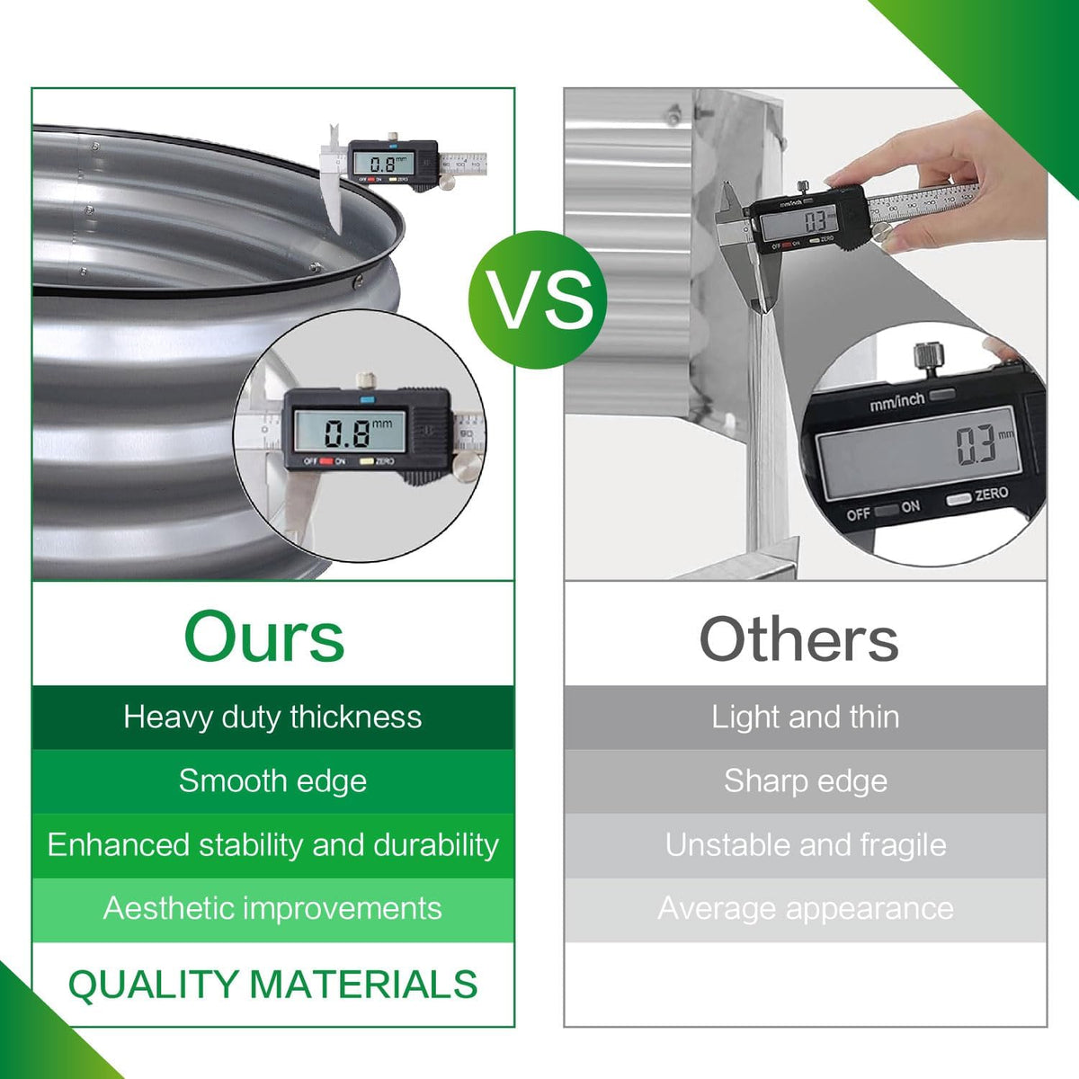 Gardmax top edge with rubber sealing reduces injury risk.