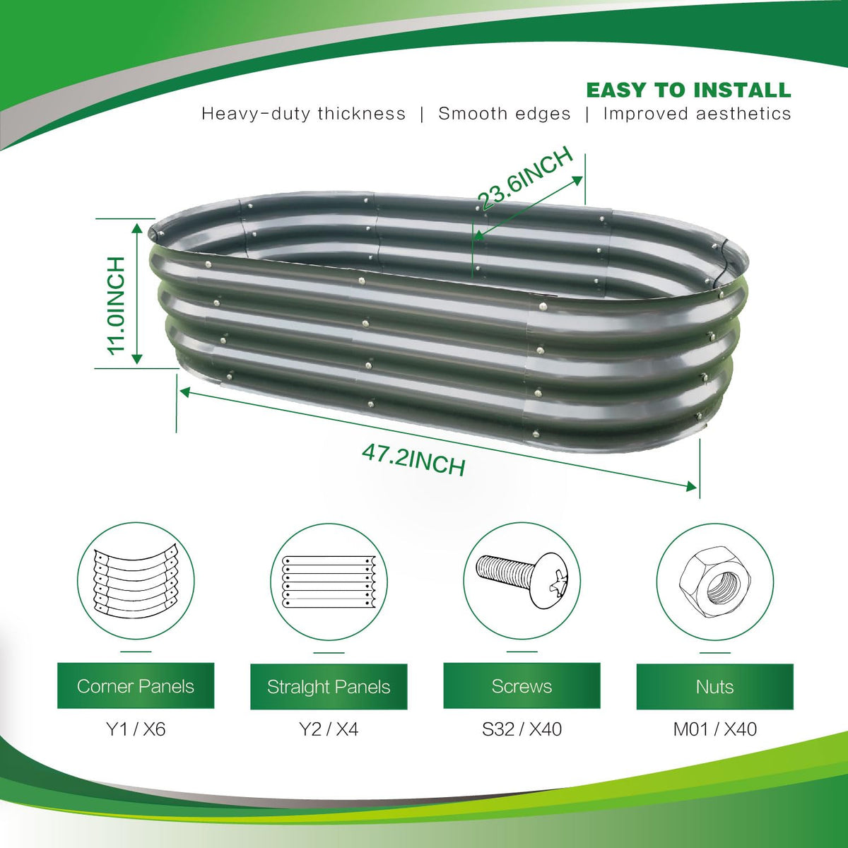 Gardmax 0.8mm galvanized metal stands up to weather.