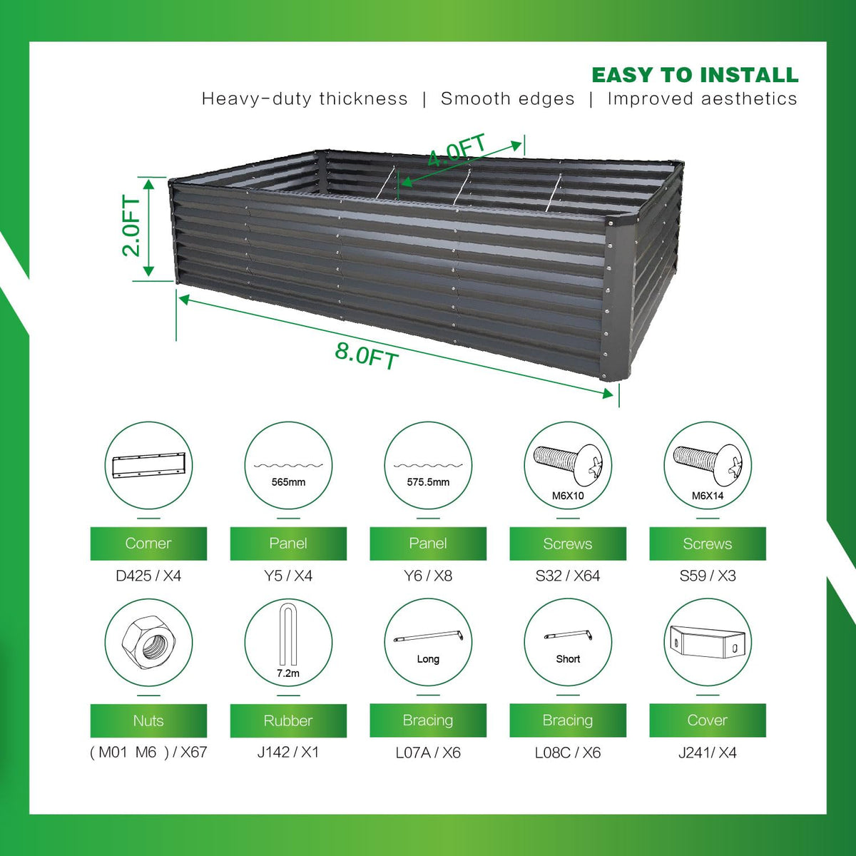 GARDMAX rectangular garden bed placed in a sunny yard ready for herbs and vegetables.
