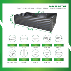 GARDMAX rectangular garden bed placed in a sunny yard ready for herbs and vegetables.