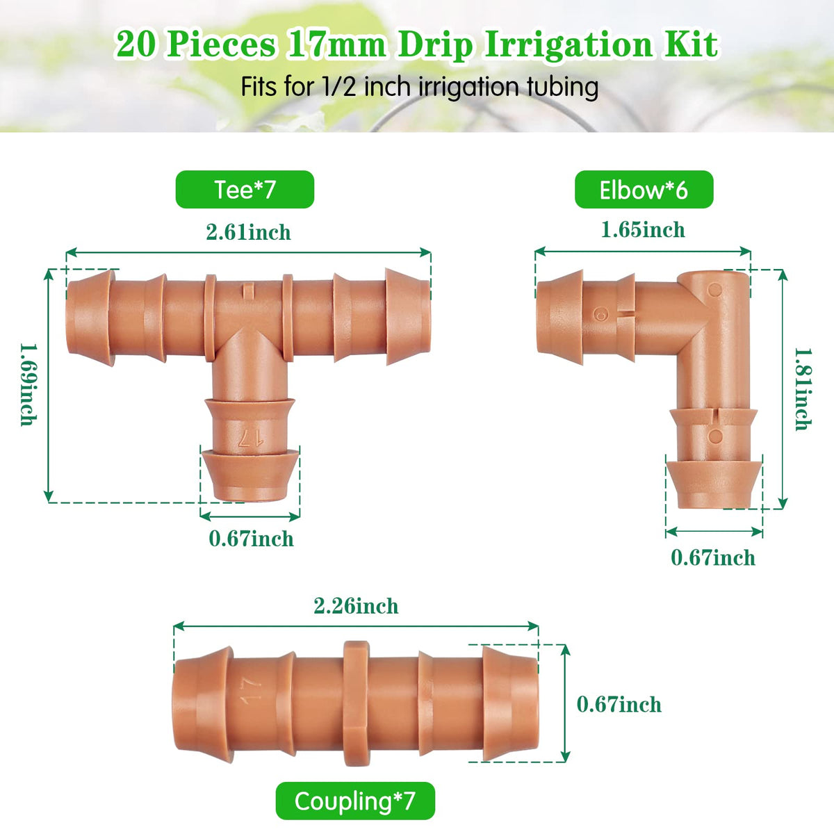 Gardrip 1/2 inch fittings tees enable flexible branch connections.