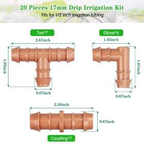 Gardrip 1/2 inch fittings tees enable flexible branch connections.