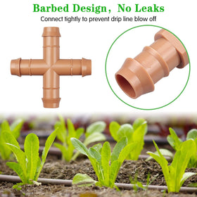 Gardrip 1/2 inch tubing cross-tee installation demonstrates quick setup.