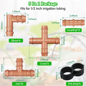 Gardrip 12 couplings for half-inch tubing, durable connections